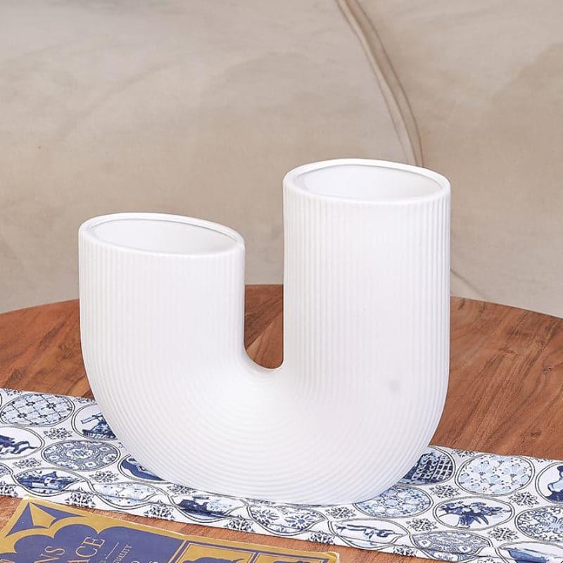 Buy Dally Valley Vase - White Vase from Vaaree