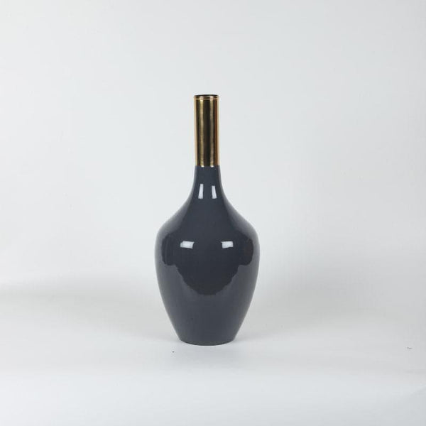 Vase - Darota Aluminium Vase - Grey & Gold