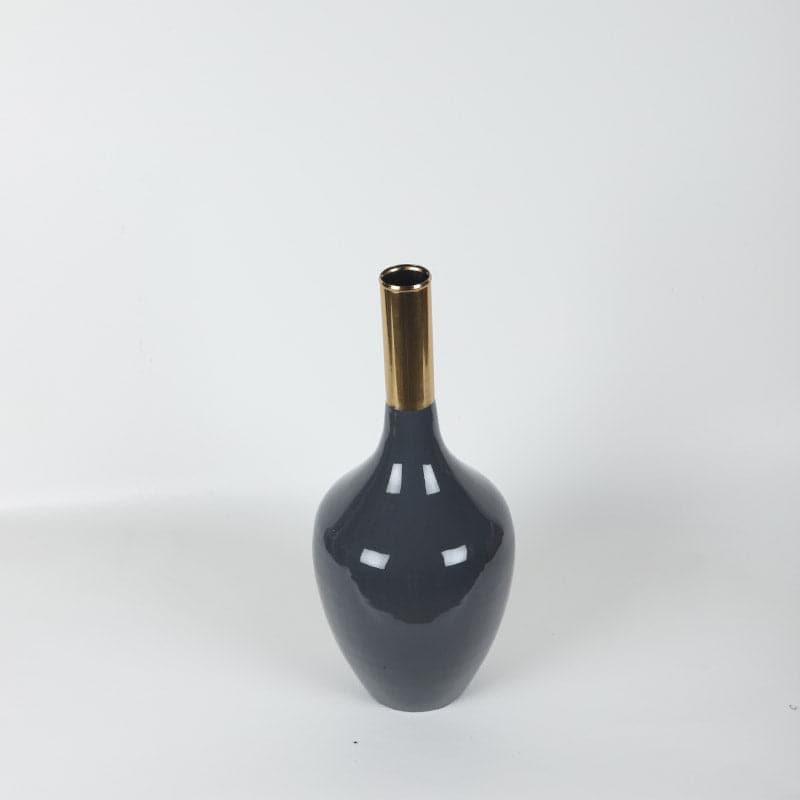 Buy Darota Aluminium Vase - Grey & Gold Vase from Vaaree