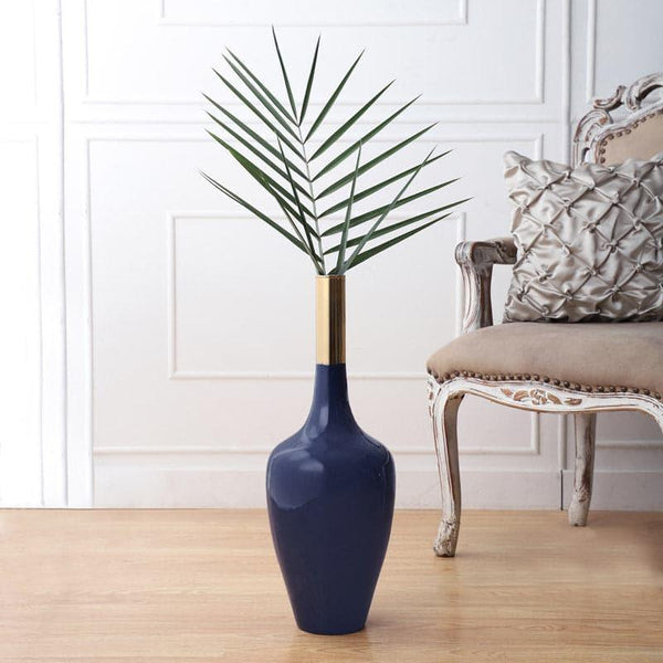 Vase - Darota Aluminium Vase - Teal Blue & Gold