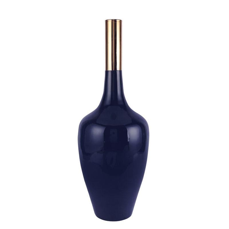 Buy Darota Aluminium Vase - Teal Blue & Gold Vase from Vaaree