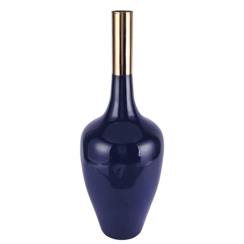 Buy Darota Aluminium Vase - Teal Blue & Gold Vase from Vaaree