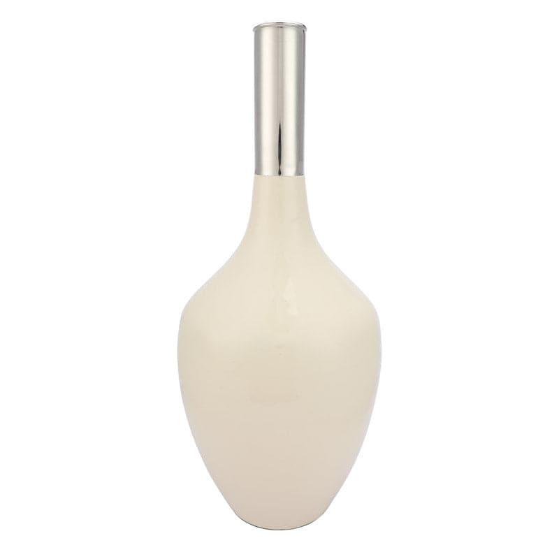 Buy Darota Aluminium Vase - White & Silver Vase from Vaaree