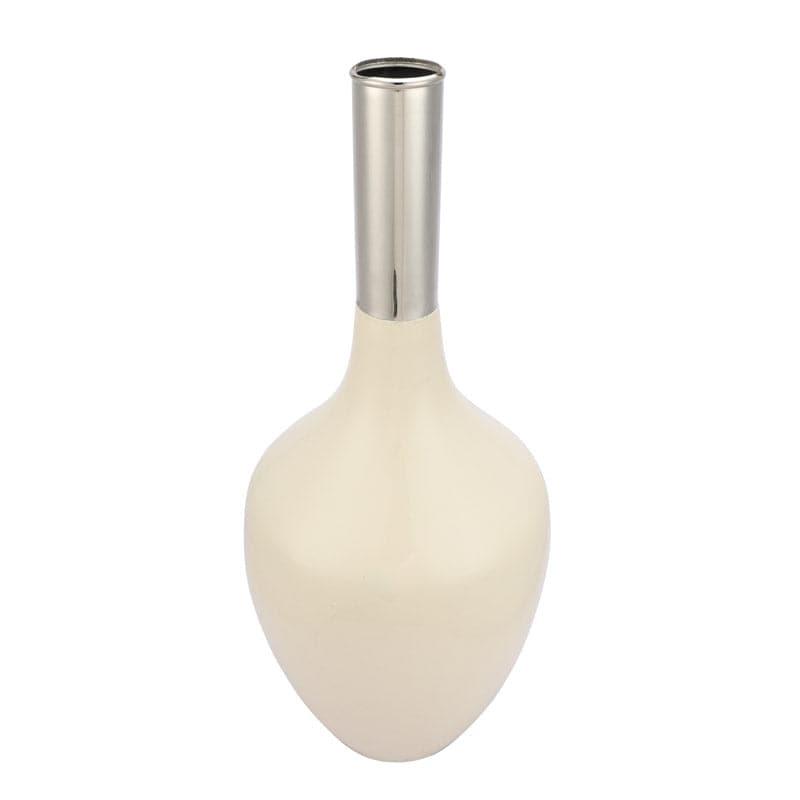 Buy Darota Aluminium Vase - White & Silver Vase from Vaaree