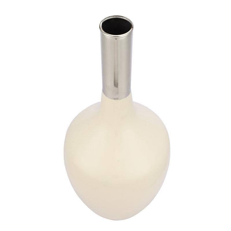 Buy Darota Aluminium Vase - White & Silver Vase from Vaaree