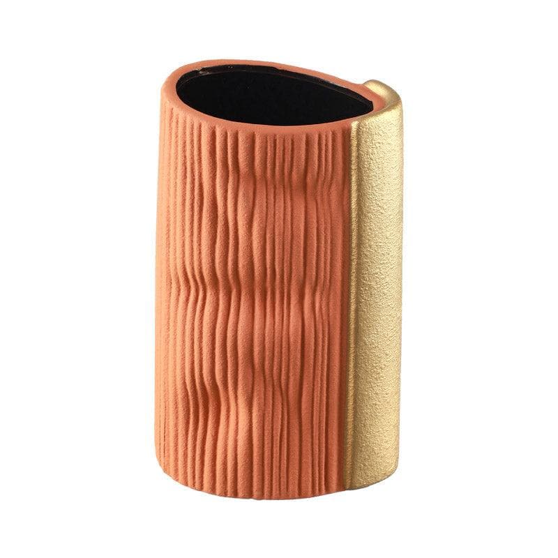 Buy Delphine Textured Vase - Rust Vase from Vaaree