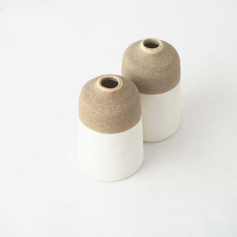 Buy Earthy Cast Ceramic Vase - Set Of Two Vase from Vaaree