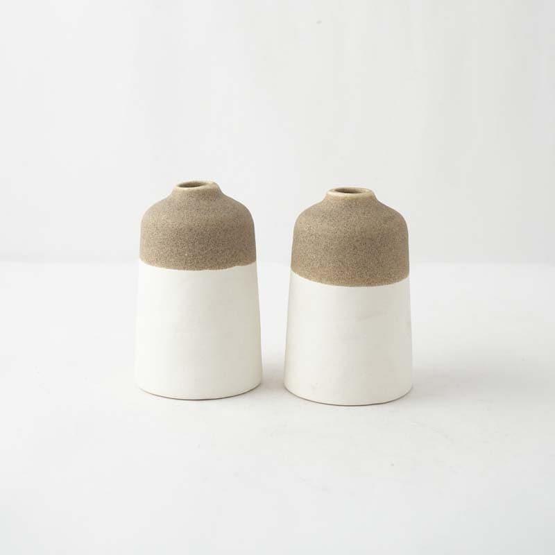 Buy Earthy Cast Ceramic Vase - Set Of Two Vase from Vaaree