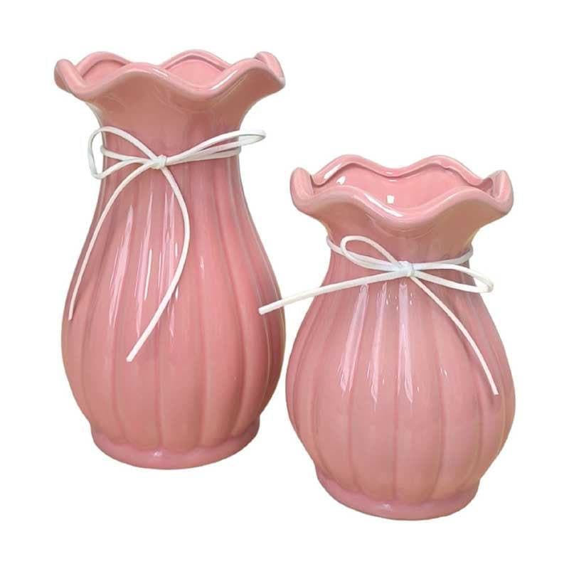 Vase - Eclectic Elegance Vase - Pink - Set Of Two