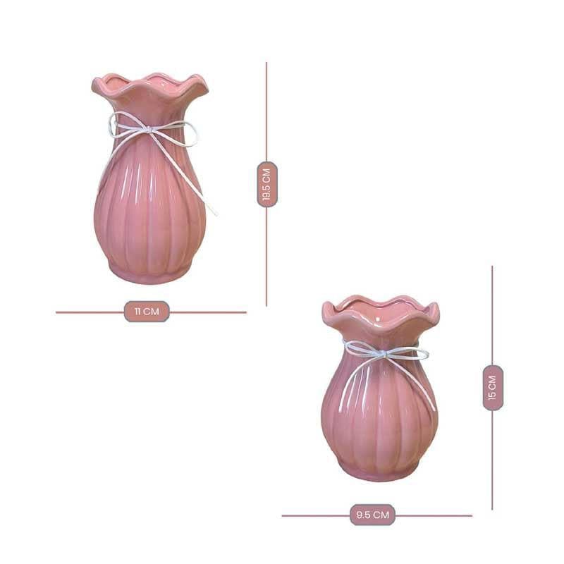 Vase - Eclectic Elegance Vase - Pink - Set Of Two