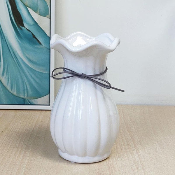 Buy Eclectic Elegance Vase - White Vase from Vaaree