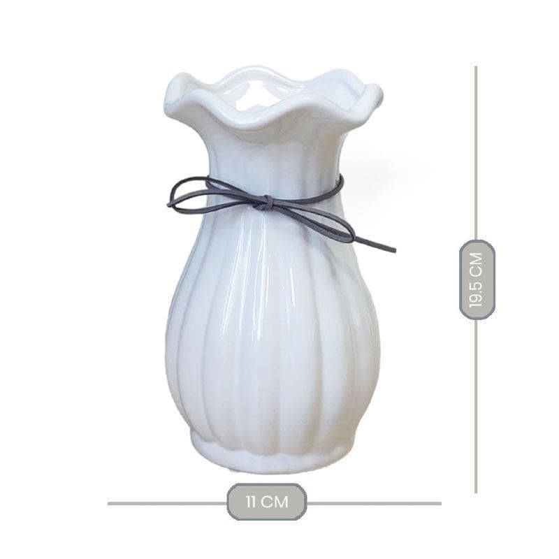 Buy Eclectic Elegance Vase - White Vase from Vaaree