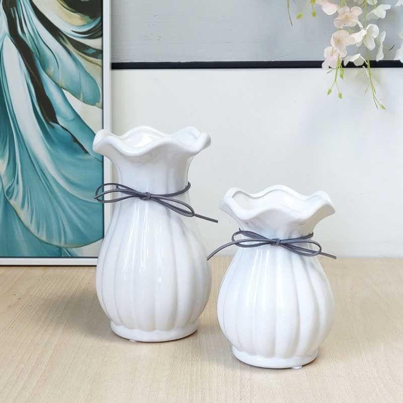 Vase - Eclectic Elegance Vase - White - Set Of Two