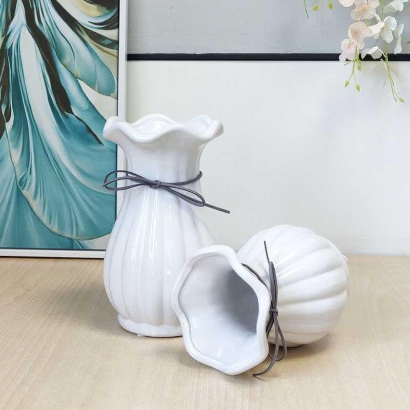 Vase - Eclectic Elegance Vase - White - Set Of Two