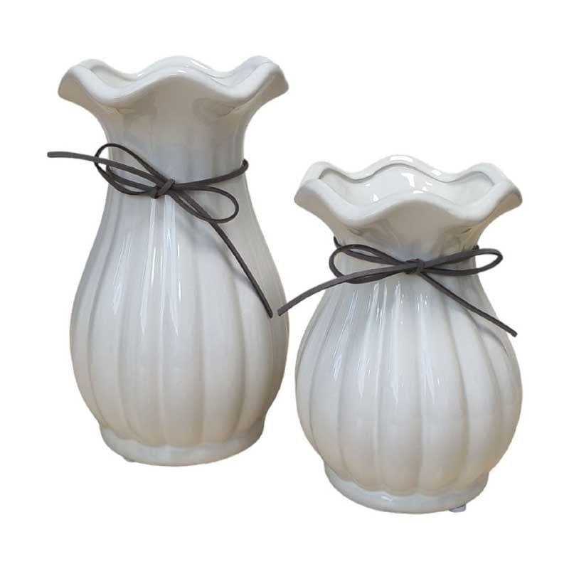 Vase - Eclectic Elegance Vase - White - Set Of Two