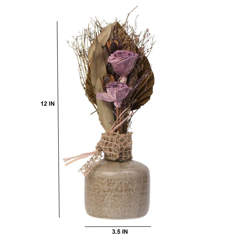 Buy Edolie Vase With Dry Flowers - Lavender Vase from Vaaree