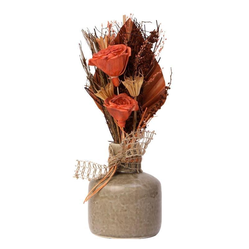 Vase - Edolie Vase With Dry Flowers - Orange