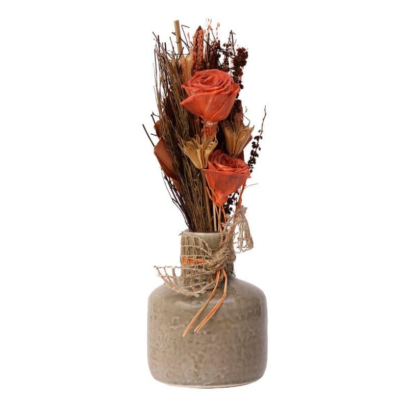 Vase - Edolie Vase With Dry Flowers - Orange