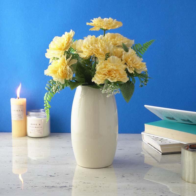 Buy Elli Ceramic Vase - Nordic White Vase from Vaaree