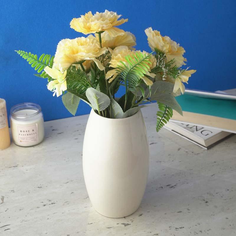 Buy Elli Ceramic Vase - Nordic White Vase from Vaaree