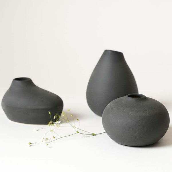 Buy Vase - Esoteric Vases (Black) - Set of Three at Vaaree online