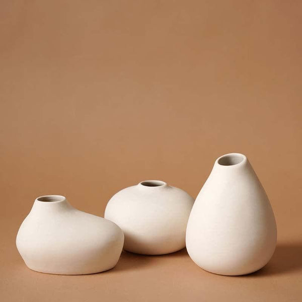 Buy Vase - Esoteric Vases (White) - Set of Three at Vaaree online