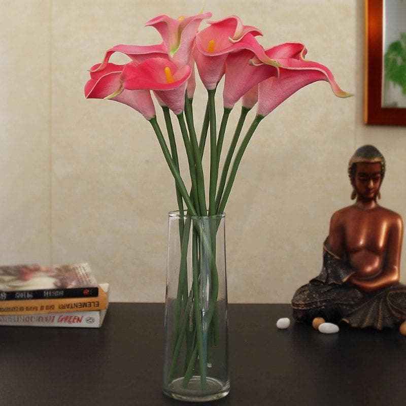 Buy Vase - Faux Calla Lily Bunch With Vase - Set Of Ten at Vaaree online