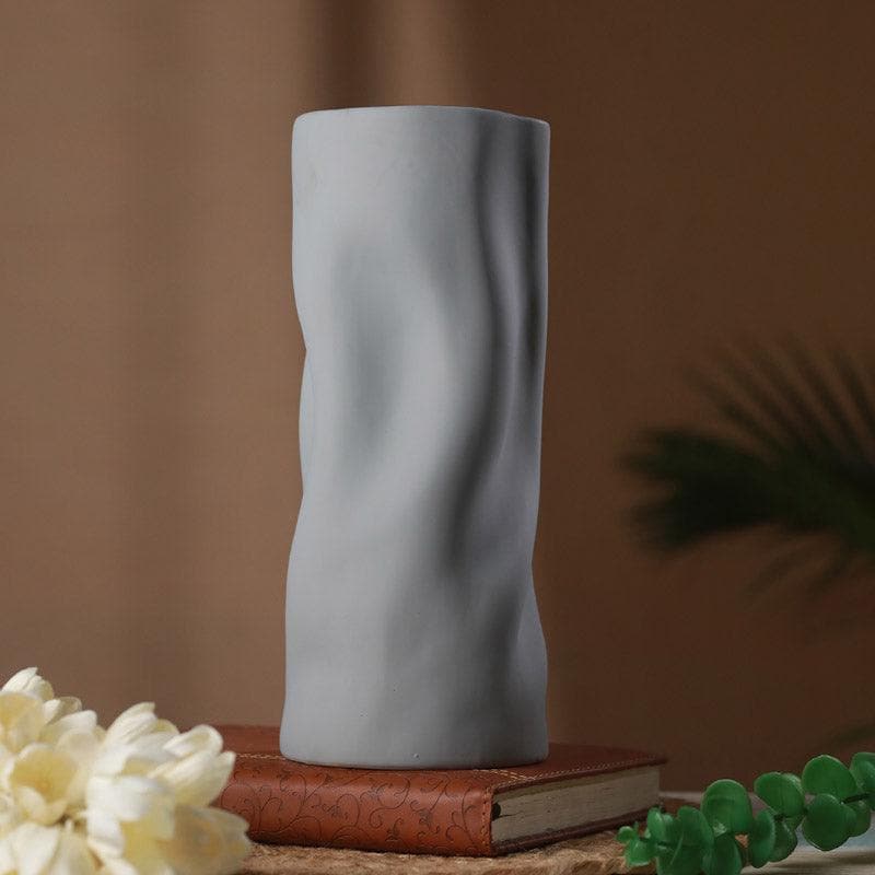 Buy Flowy Fara Vase - Grey Vase from Vaaree