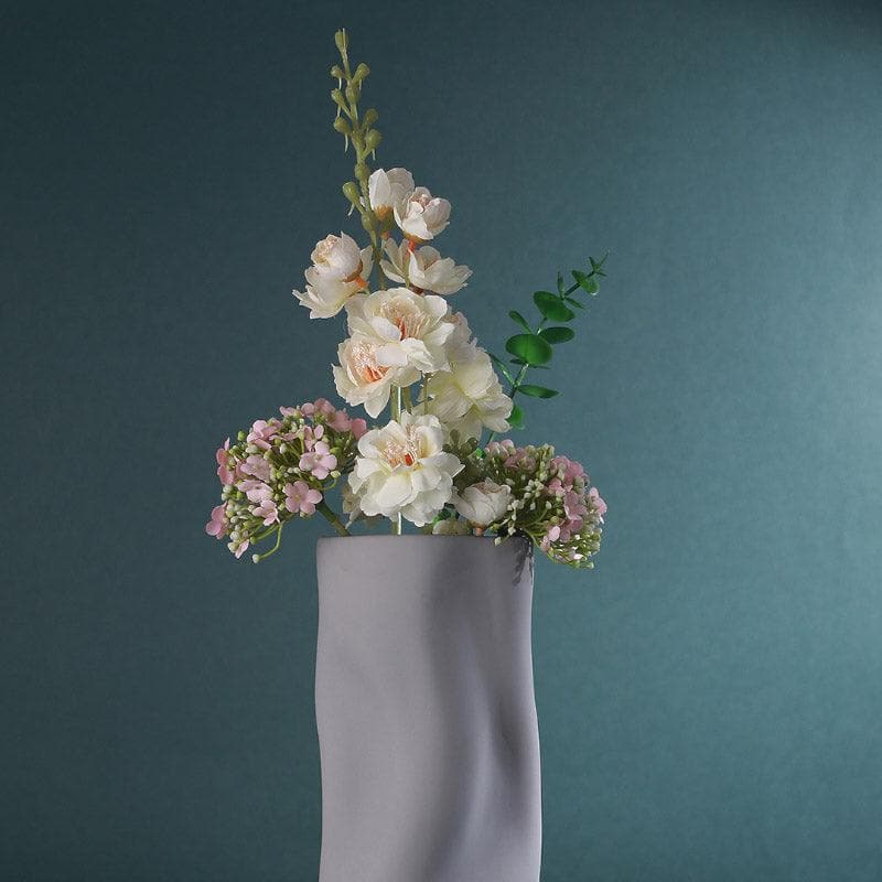 Buy Flowy Fara Vase - Grey Vase from Vaaree