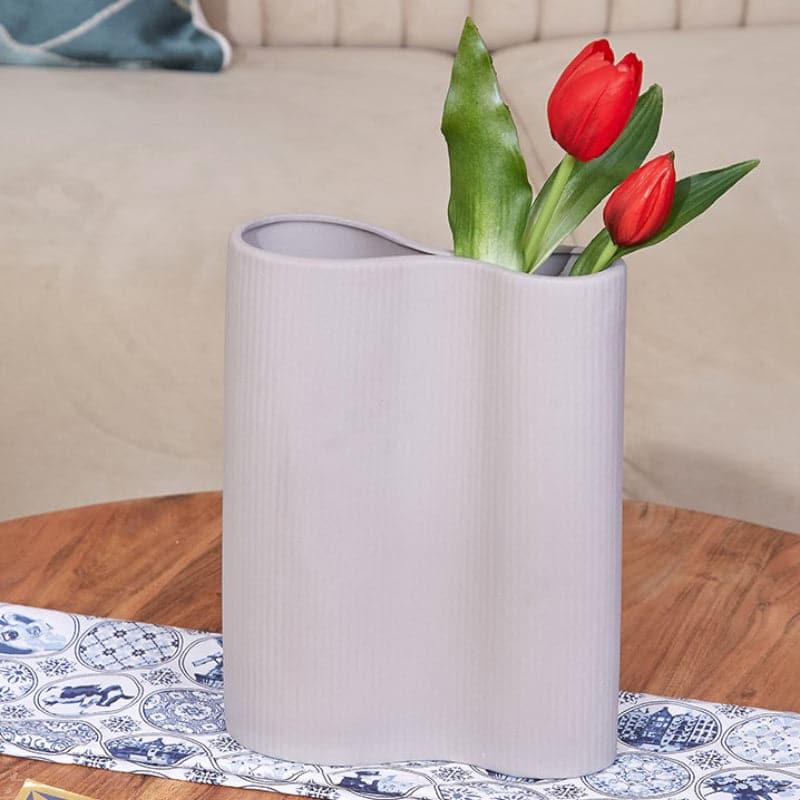 Buy Foldo Wrap Dual Vase - Grey Vase from Vaaree