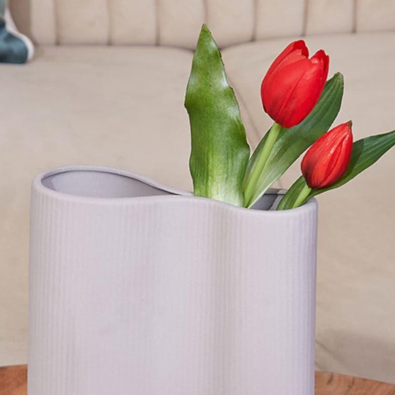 Buy Foldo Wrap Dual Vase - Grey Vase from Vaaree