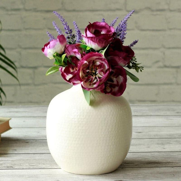 Vase - Francine Metal Vase - White