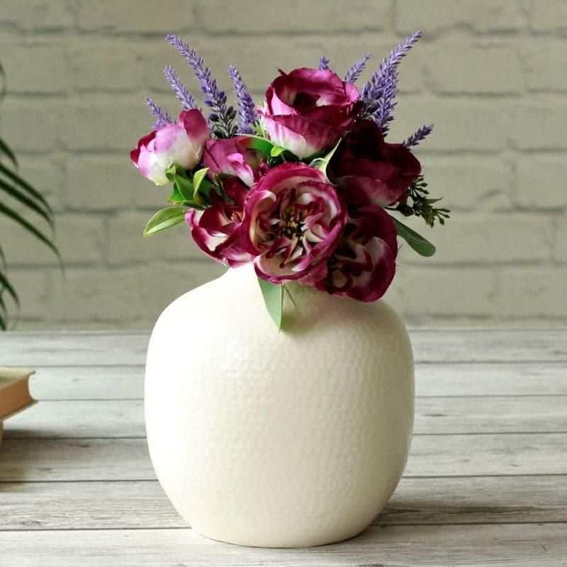 Buy Francine Metal Vase - White Vase from Vaaree