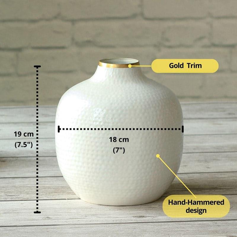 Buy Francine Metal Vase - White Vase from Vaaree