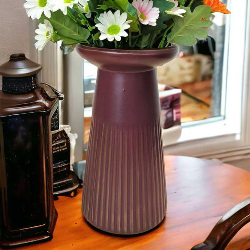 Buy Funky Form Vase - Brown Vase from Vaaree