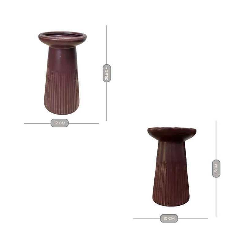 Buy Funky Form Vase - Brown Vase from Vaaree