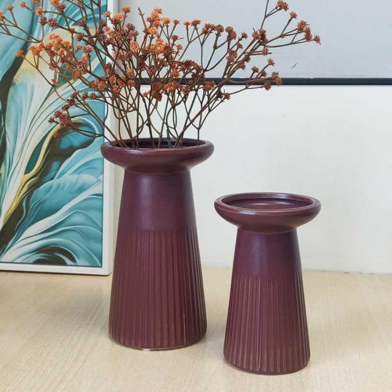 Vase - Funky Form Vase - Brown - Set Of Two