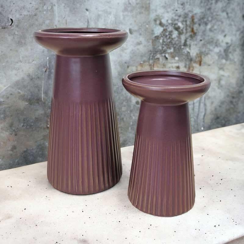 Vase - Funky Form Vase - Brown - Set Of Two