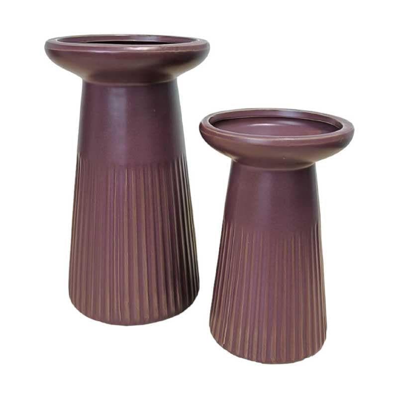 Vase - Funky Form Vase - Brown - Set Of Two