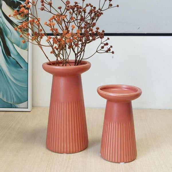 Vase - Funky Form Vase - Rust - Set Of Two