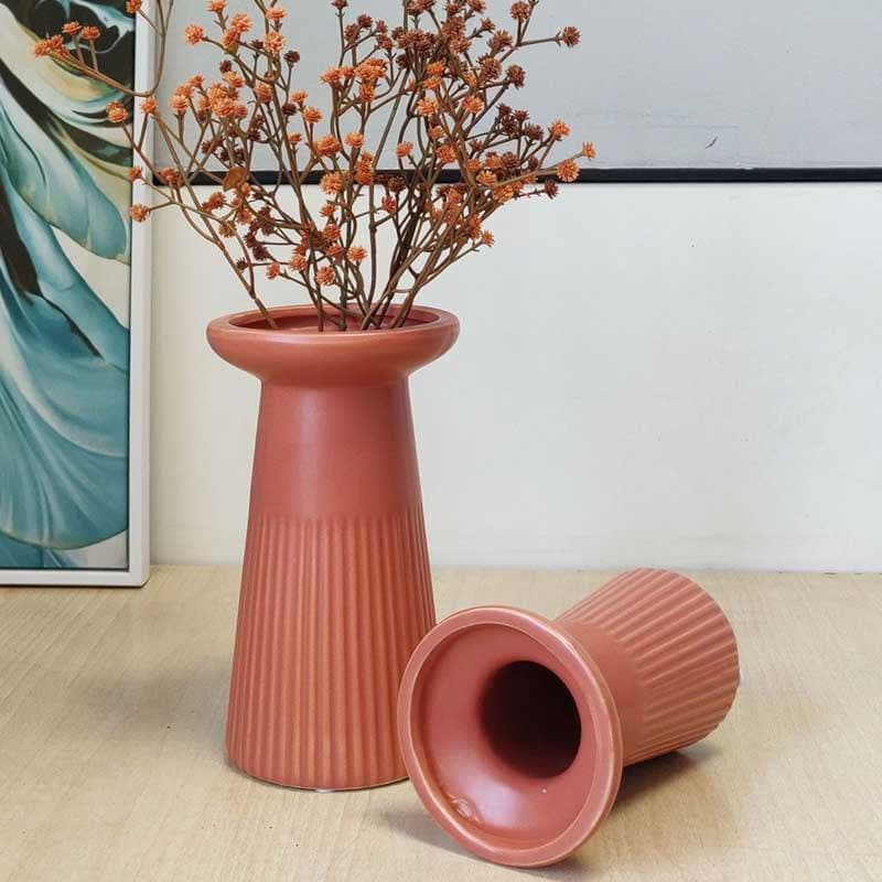 Vase - Funky Form Vase - Rust - Set Of Two