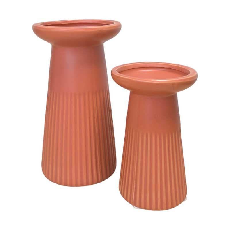 Vase - Funky Form Vase - Rust - Set Of Two