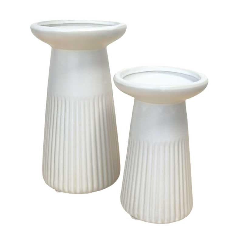 Vase - Funky Form Vase - White - Set Of Two