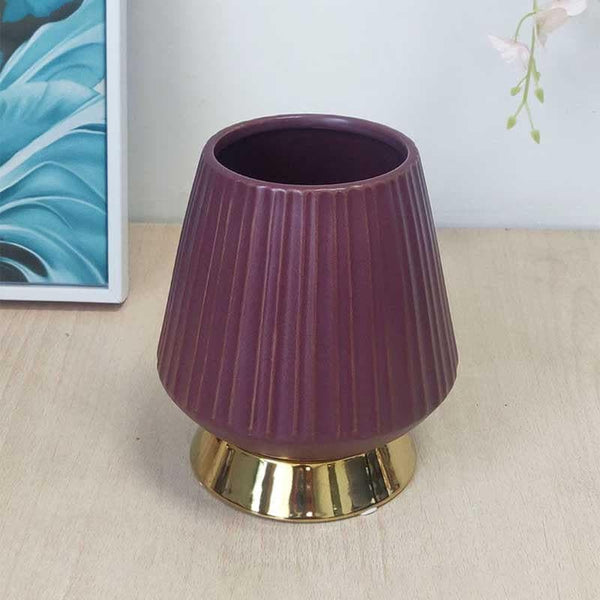 Buy Vase - Funky Frill Vase - Brown at Vaaree online