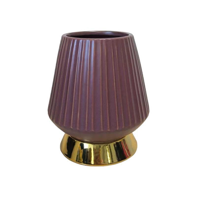 Buy Funky Frill Vase - Brown Vase from Vaaree