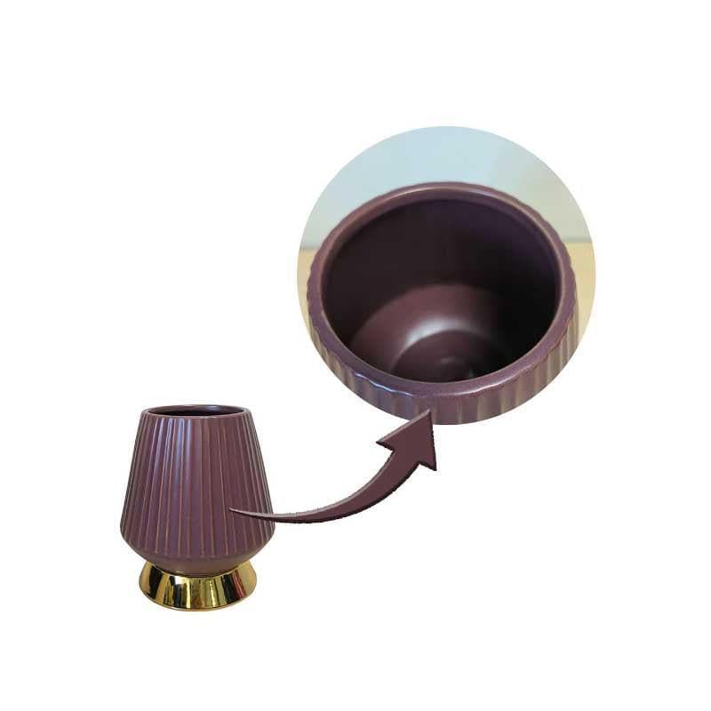 Buy Funky Frill Vase - Brown Vase from Vaaree