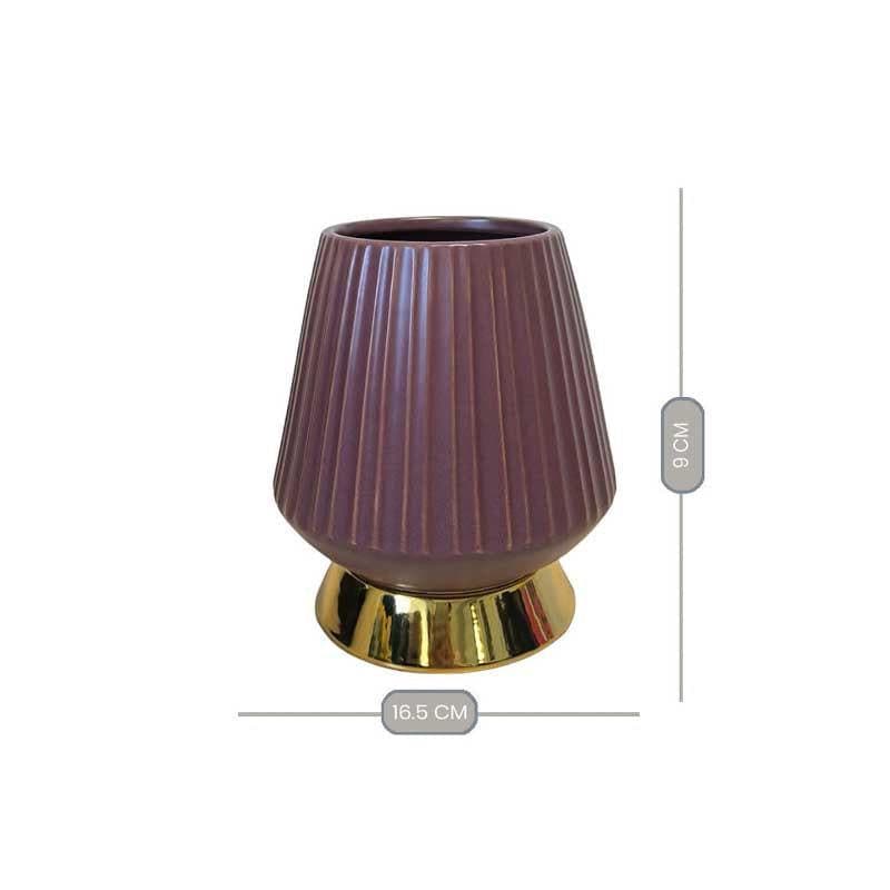 Buy Funky Frill Vase - Brown Vase from Vaaree