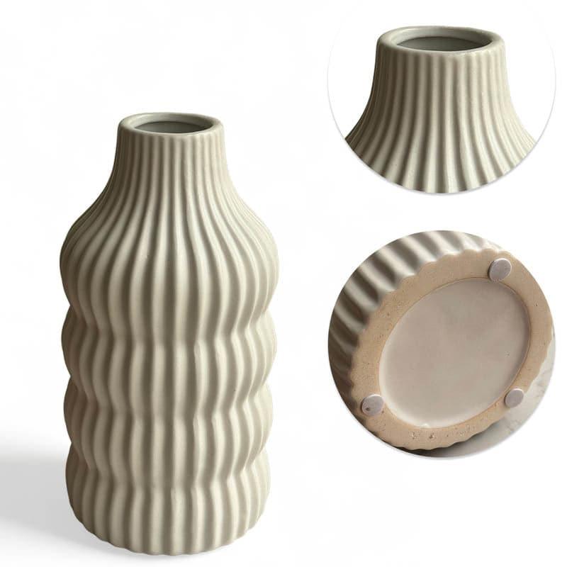 Buy Gaama Ceramic Vase - White Vase from Vaaree