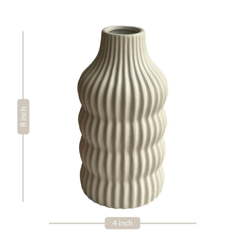 Buy Gaama Ceramic Vase - White Vase from Vaaree