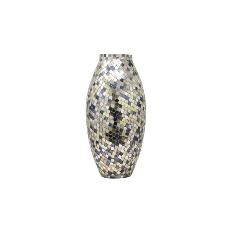 Buy Vase - Garnet Mosaic Oval Vase - Silver at Vaaree online